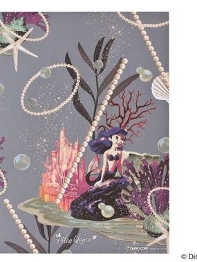 Little Mermaid Ariel Letter Set 60s French Design Paper Stationary Disney Japan